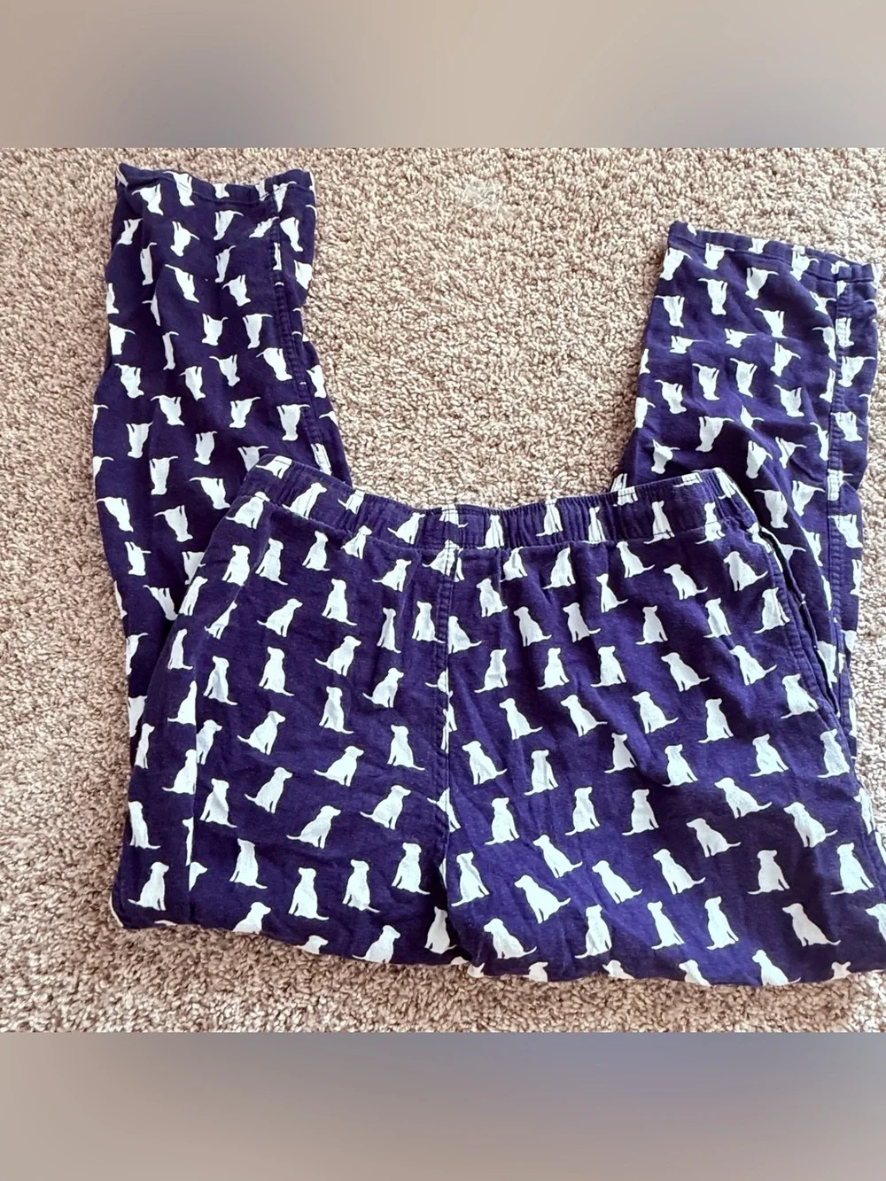 J.Crew Men’s Pajama Pants XL Navy Blue Dog Print Cotton Flannel Lounge